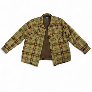 George Shirt Jacket Plaid/Flannel with Sherpa Lining + Snap Button Details